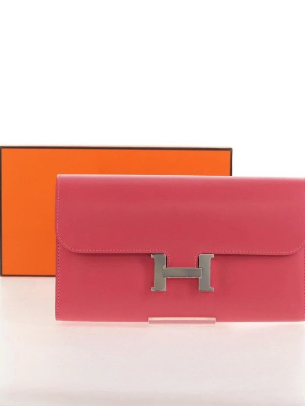 HERMES Constance Long Wallet Leather Pink Auth 141188SM - Picture 12 of 15